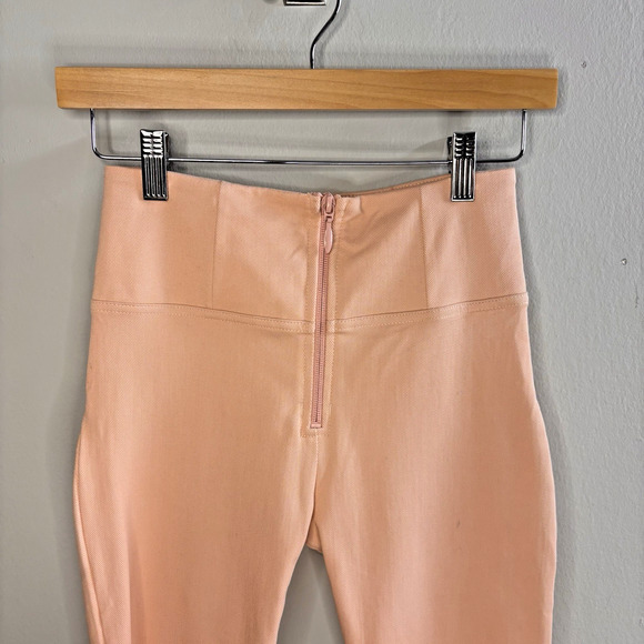 Freddy WR.UP Pants Sz S High Waisted Peach Pink Pastel Shaping Zip Legging Italy - Picture 4 of 14